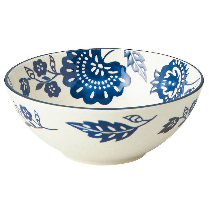 青い花びら型陶器ボウル 美濃焼 龍峯窯 青い絵柄の花びら型ボウル 中鉢 - メルカリ