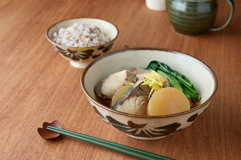 日本製 美濃焼 エアースタック どんぶりL 唐草 日本製 美濃焼 – マルラボ