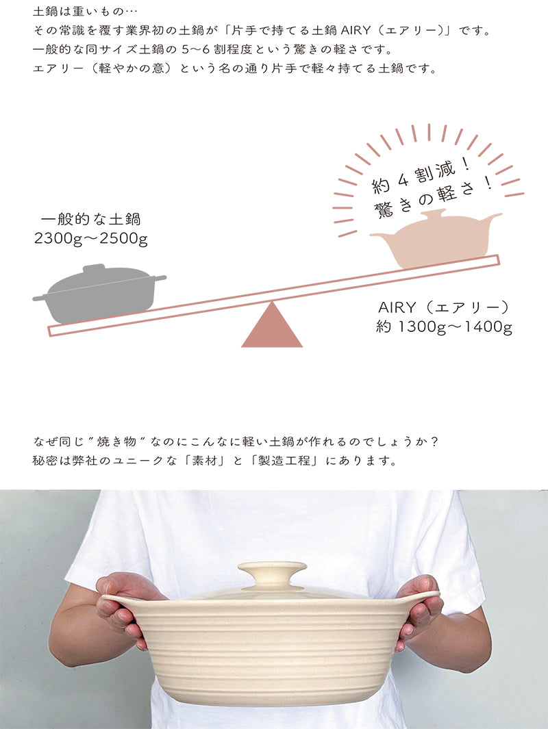 丸利玉樹利喜蔵商店 TAMAKI サーマテック IH対応 超軽量土鍋 エアリー