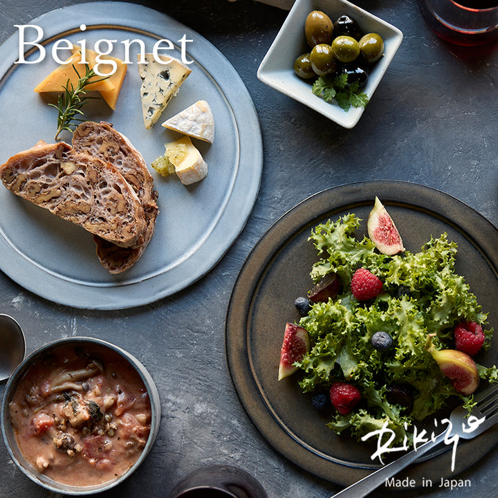 笠間焼 Rikizo ベニェ リムプレート　LL ブラック 丸利玉樹利喜蔵商店 Rikizo リキゾー ベニェ リムプレートLL 笠間焼