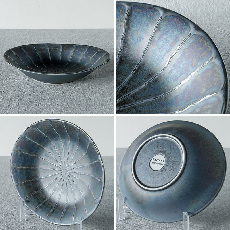 丸利玉樹利喜蔵商店 TAMAKI エアースタック ギンサイ 楕円カレー皿 黒