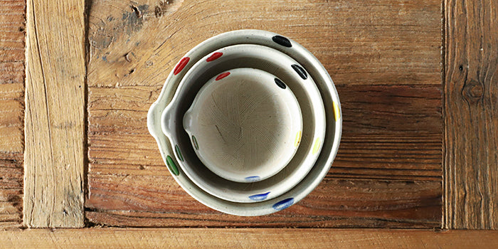 日本製 美濃焼 片口すり鉢 6号 5色水玉 – マルラボ