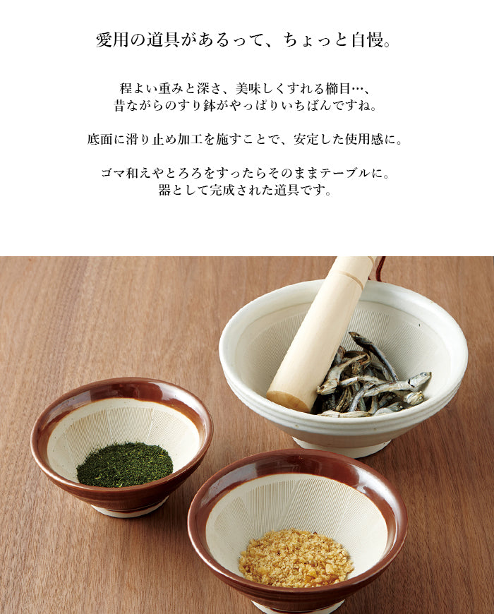 日本製 美濃焼 ノンスリップすり鉢 7号 白 – マルラボ