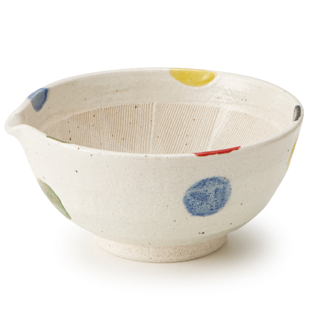 日本製 美濃焼 片口すり鉢 6号 5色水玉 – マルラボ