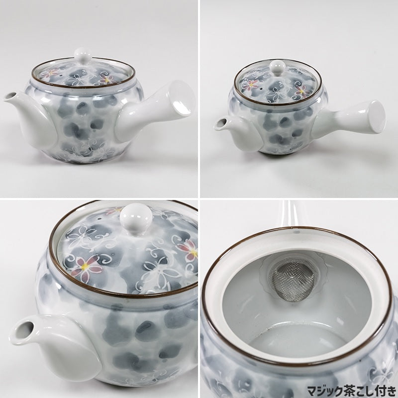 中国　青花　山水文　ミニチュア茶器　急須　涼炉　湯呑　4点　V　R4721 中国 青花 山水文 ミニチュア茶器 急須 涼炉 湯呑 4点 V R4721